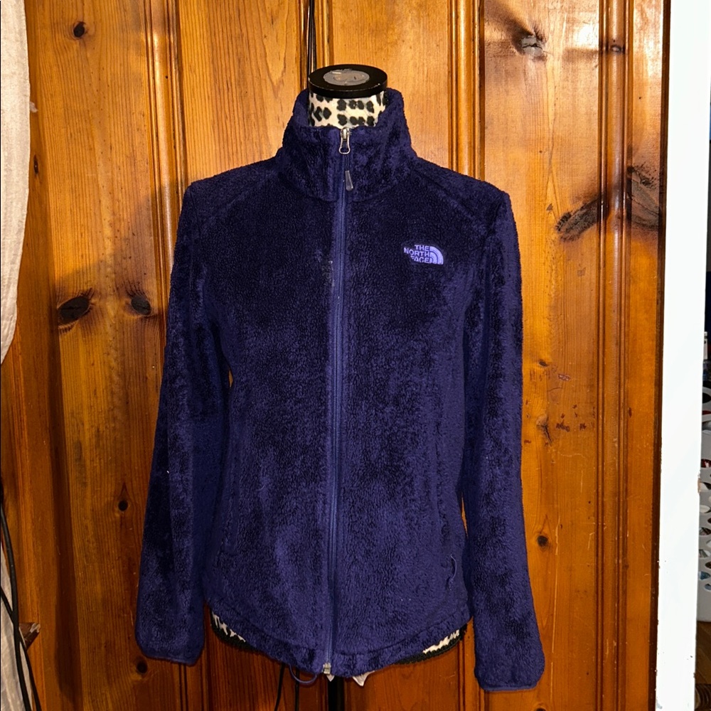 North Face Fleece Jacket Women’s S Purple Osito Soft bluish/purple Sherpa Logo - Picture 3 of 15